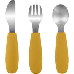 Zopa Silicone Children's Cutlery sztućce dla dzieci 6 m+ Mustard Yellow 3 szt.