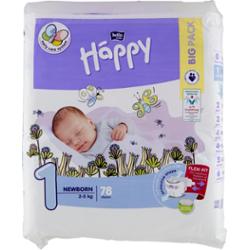 Bella Baby Happy Soft&Delicate Size 1 Newborn pieluchy jednorazowe 2-5 kg 82 szt.