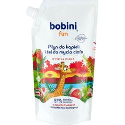 bobini Fun Płyn do kąpieli i żel mycia ciała o zapachu truskawek 500 ml