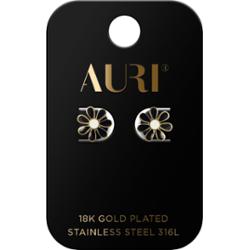 Auri Kolczyki Sztyfty Czarno/Biał.kwiat