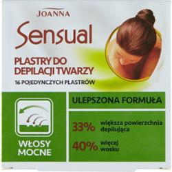 Joanna Sensual Plastry do depilacji twarzy włosy mocne 16 sztuk i Tubka z oliwką łagodzącą 10 ml