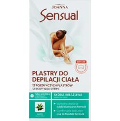 Joanna Sensual Plastry do depilacji ciała 12 sztuk i Tubka z oliwką łagodzącą 10 ml