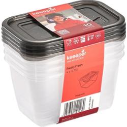 Keeeper Fredo Crystal Grey 0,75l Fresh zestaw pojemników na żywność 4 sztuki