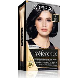 L’Oréal Paris Préférence Cool Blondes trwała farba do włosów odcień 1 Black 1 szt.