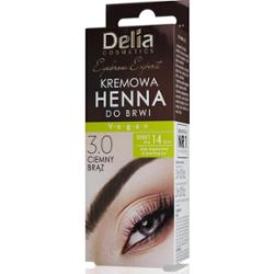 Delia Cosmetics Eyebrow Expert Kremowa henna do brwi 3.0 ciemny brąz