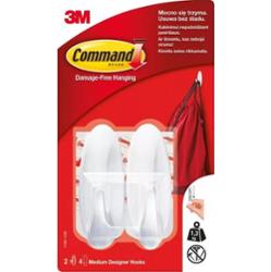 COMMAND haki wielokrotnego użytku, 2 haki + 4 średnie paski