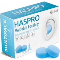 Haspro zatyczki do uszu formowane Mold 6P Niebieskie 6 par