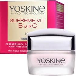 Yoskine Supreme-Vit B12 + C Regenerujący krem przeciwzmarszczkowy do twarzy na noc 50+