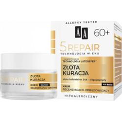 AA krem na noc regenerująco-odbudowujący Technologia Wieku 5 Repair 60+ Złota Kuracja 50 ml
