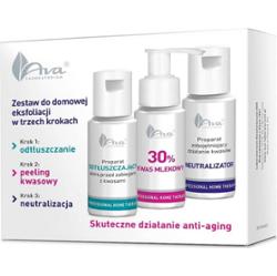 AVA zestaw do domowej eksfoliacji preparat odtłuszczający 3x50 ml