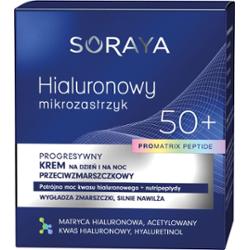 Soraya Progresywny krem przeciwzmarszczkowy  50+ na dzień i na noc, kwas hialuronowy i nutripeptydy