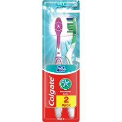 Colgate Max White - 2 pak, szczoteczki do mycia, pielęgnacji zębów i dziąseł, miękke