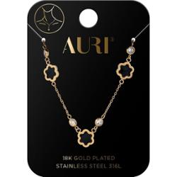 Auri naszyjnik czarne kwiatki i cyrkonie 1 sztuka