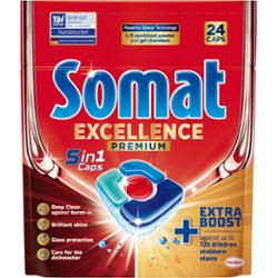 SOMAT Excellence Premium 5 in 1 kapsułki do mycia naczyń 24 sztuki