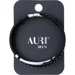 Auri Men bransoletka męska podwójna ekoskóra Czarna