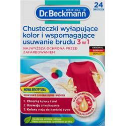 Dr. Beckmann chusteczki wyłapujące kolor i wspomagające usuwanie brudu 3w1 24 sztuki