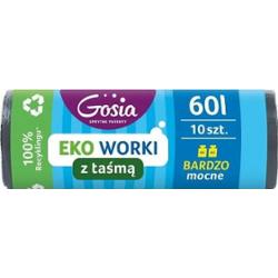 Gosia Worki Ldpe Taśma Bardzo Mocne Gra 60L10Szt