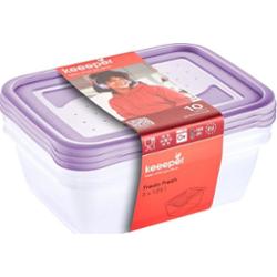 Keeeper Fredo Violet 1,25l Fresh zestaw pojemników na żywność 3 sztuki