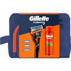 Gillette zestaw kosmetyków do golenia maszynka do golenia + 4 wymienne ostrza + żel do golenia 200 ml + kosmetyczka