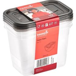 Keeeper Fredo Crystal Grey 1l Fresh zestaw pojemników na żywność 3 sztuki