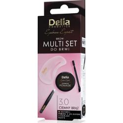 Delia Cosmetics Eyebrow Expert Zest paleta do regulacji brwi odcień 3.0 Dark Brown 3 szt.
