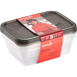 Keeeper Fredo Crystal Grey 1,25l Fresh zestaw pojemników na żywność 3 sztuki