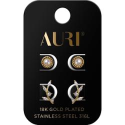 Auri Set kolczyki perły i cyrkonie 2 sztuki