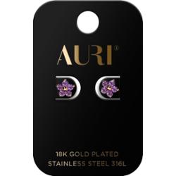 Auri kolczyki sztyfty damskie Kwiatki Fioletowe