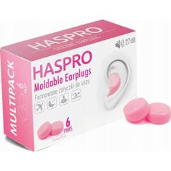 Haspro zatyczki do uszu formowane Mold 6P Różowe 6 par