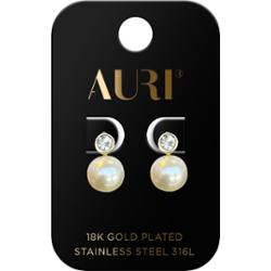 Auri Kolczyki Sztyfty Perelka Cyrkonia