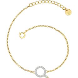 Glanzstücke München Bransoletka Litera R z Srebro wysokiej próby w Żółte złoto Bransoletki 1 ct Damski