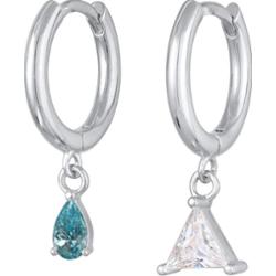 Elli Damski wisiorek kreole kropla trójkąt z kryształami w kolorze złotym Kolczyki koła 1 ct