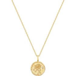 Glanzstücke München Łańcuszek Kwiat narodzin listopad chryzantema Srebro wysokiej próby Żółte złoto Naszyjniki 1 ct Damski