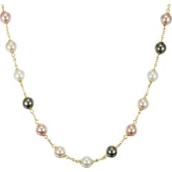 Lulu & Jane Stop metali Perła (synt.) Naszyjniki 1 ct Damski