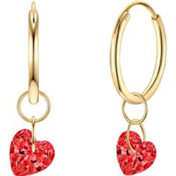 Rafaela Donata Kolczyki Serce z Srebro wysokiej próby w Żółte złoto 1 ct Damski