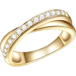 Rafaela Donata Srebrny pierścionek srebro wysokiej próby Cyrkonia żółte złoto Pierścionki 1 ct Damski