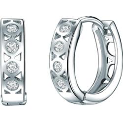 Rafaela Donata Srebrne kolczyki kreole srebro wysokiej próby Cyrkonia srebrny Kolczyki 1 ct Damski