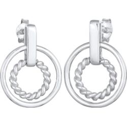 Elli Damskie kolczyki sztyfty okrągłe zakręcone w srebrze próby 925 Sterling Silver Kolczyki 1 ct