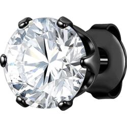 True Rebels Kolczyki Stal nierdzewna Czarny 1 ct Męskie