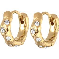 Elli Kolczyki Creole Damski Kryształami Szklanymi Szlif Xilion Biały 925 Sterling Silver Kolczyki koła 1 ct