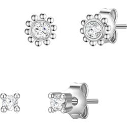 Glanzstücke München Srebrne kolczyki sztyfty Kwiat srebro wysokiej próby Cyrkonia srebrny Kolczyki 1 ct Damski