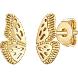Glanzstücke München Srebrne kolczyki sztyfty Motyl srebro wysokiej próby żółte złoto Kolczyki 1 ct Damski