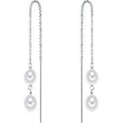 Valero Pearls Kolczyki wiszące z perłą srebro wysokiej próby Perła hodowlana słodkowodna srebrny 1 ct Damski