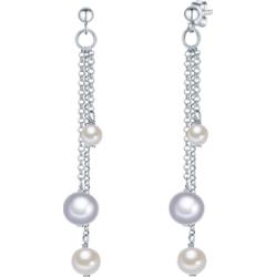 Valero Pearls Kolczyki wiszące z perłą srebro wysokiej próby Perła hodowlana słodkowodna srebrny 1 ct Damski