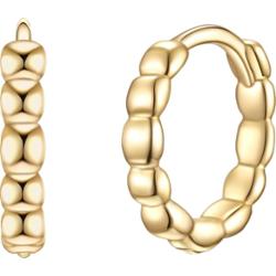 Glanzstücke München Srebrne kolczyki kreole srebro wysokiej próby żółte złoto Kolczyki koła 1 ct Damski