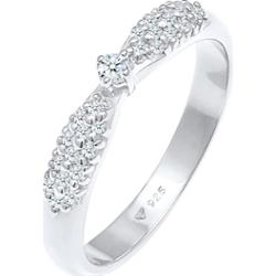 Elli DIAMONDS Damski zaręczynowy glamour z diamentami (0.16 ct) pozłacane srebro 925 Sterling Silver Pierścionki 1 ct