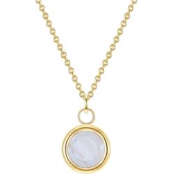 Glanzstücke München Naszyjnik srebrny srebro wysokiej próby niebieski koronkowy agat żółte złoto Naszyjniki 1 ct Damski