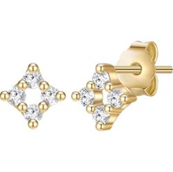 Glanzstücke München Kolczyki Kwadrat z Srebro wysokiej próby w Żółte złoto 1 ct Damski