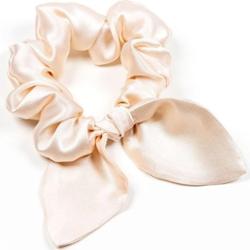 So fluffy Jedwabna gumka z uszami - nude Gumki do włosów 1 ct