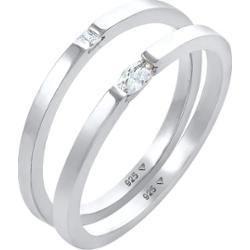 Elli Damski zestaw Soliter markiza z kryształami cyrkonii pozłacane srebro 925 Sterling Silver Pierścionki 1 ct